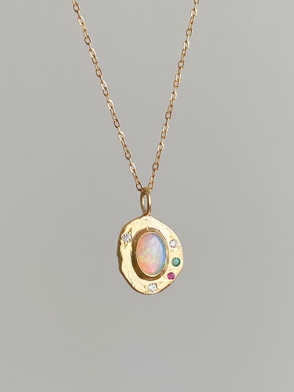 Image of Opal Medallion Gold Pendant 