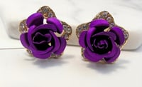 Purple Flower Earrings 