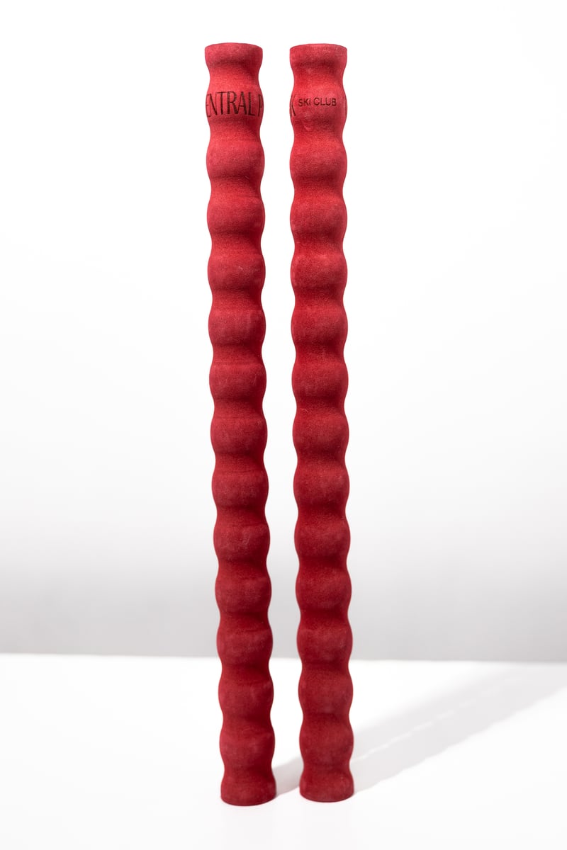 Red Extended Ski Pole Grips Central Park Ski Club