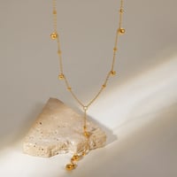 Image 1 of 18K Gold Plated Y Shaped Necklace