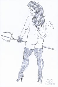 Image 1 of PITCHFORK DEVIL GIRL Original sketch