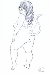 Image 1 of THICC RETRO DEVIL GIRL Original sketch