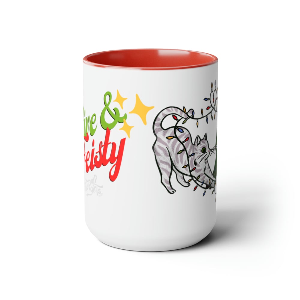 Image of FESTIVE & FEISTY KITTY MUG