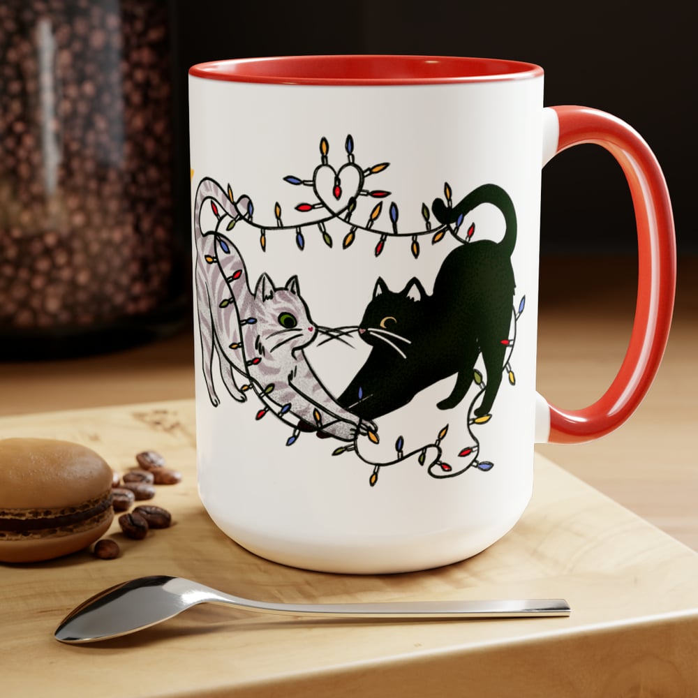 Image of FESTIVE & FEISTY KITTY MUG