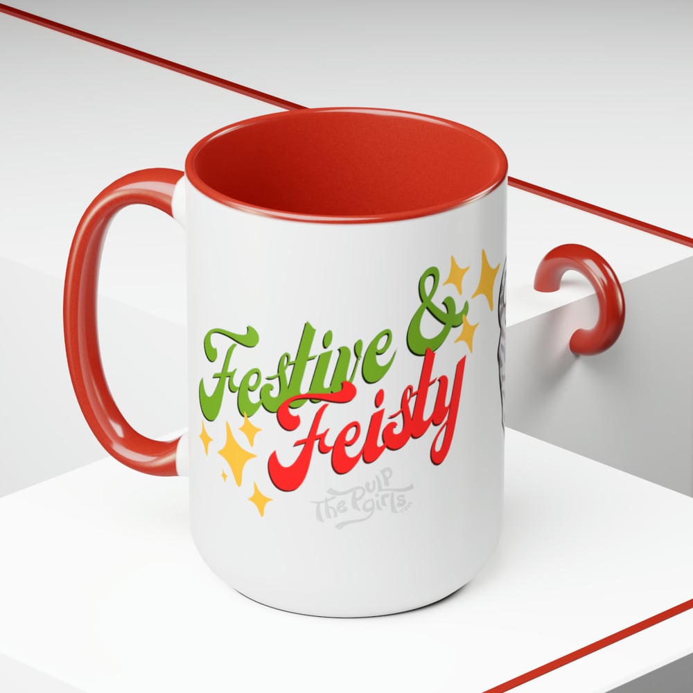 Image of FESTIVE & FEISTY KITTY MUG