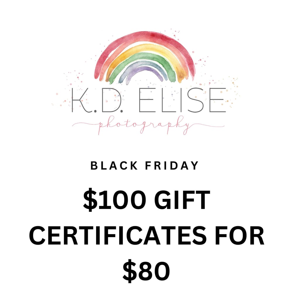 Image of FOR 2026 SESSIONS ONLY! BLACK FRIDAY $100 GIFT CERTIFICATES FOR $80