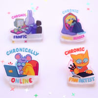 Image 1 of Chronically Online Pins