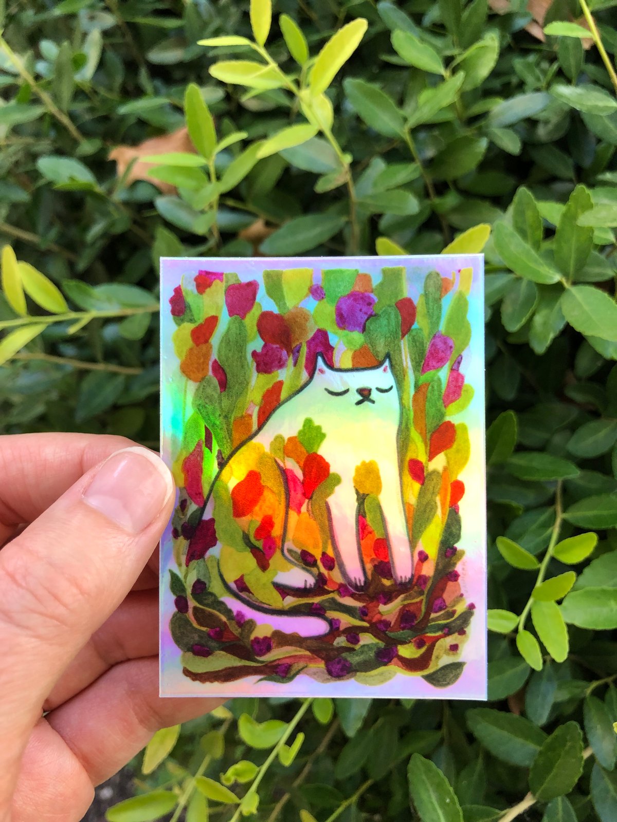 Image of Growing Cat Holo Sticker