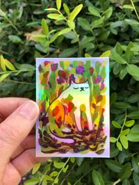 Image 1 of Growing Cat Holo Sticker