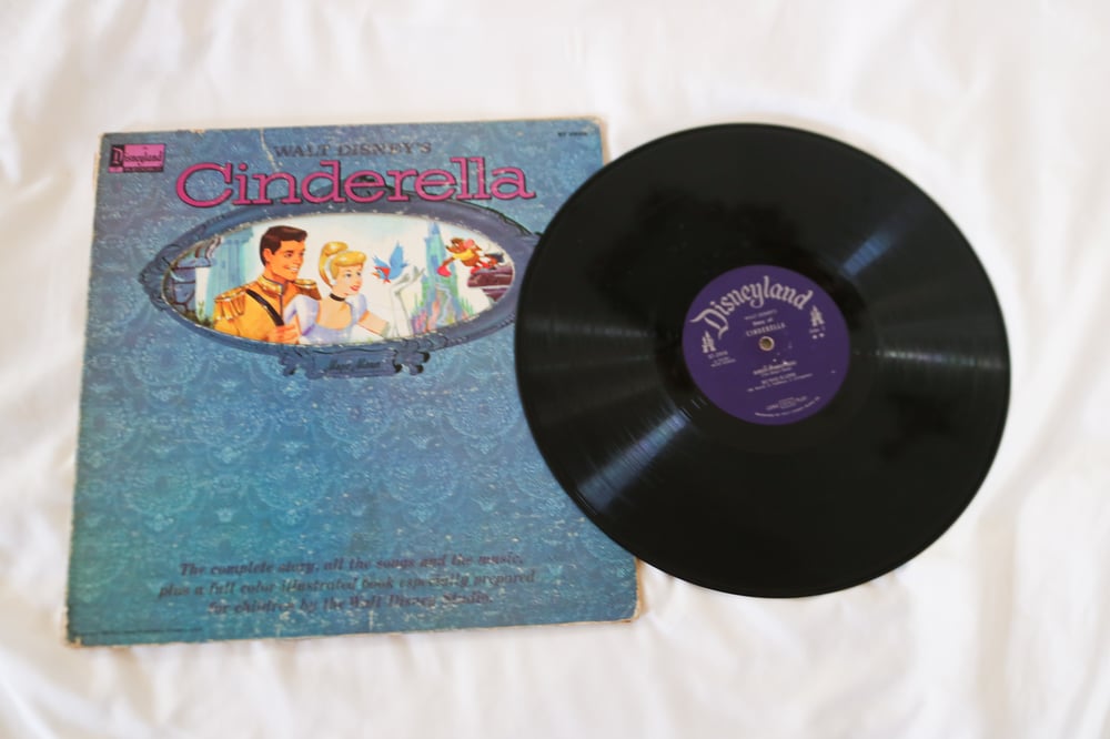 Image of Vintage Walt Disney's Cinderella Magic Mirror Record with Book (1960)