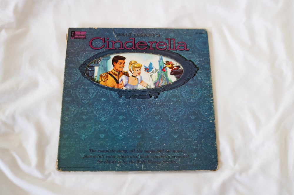 Image of Vintage Walt Disney's Cinderella Magic Mirror Record with Book (1960)