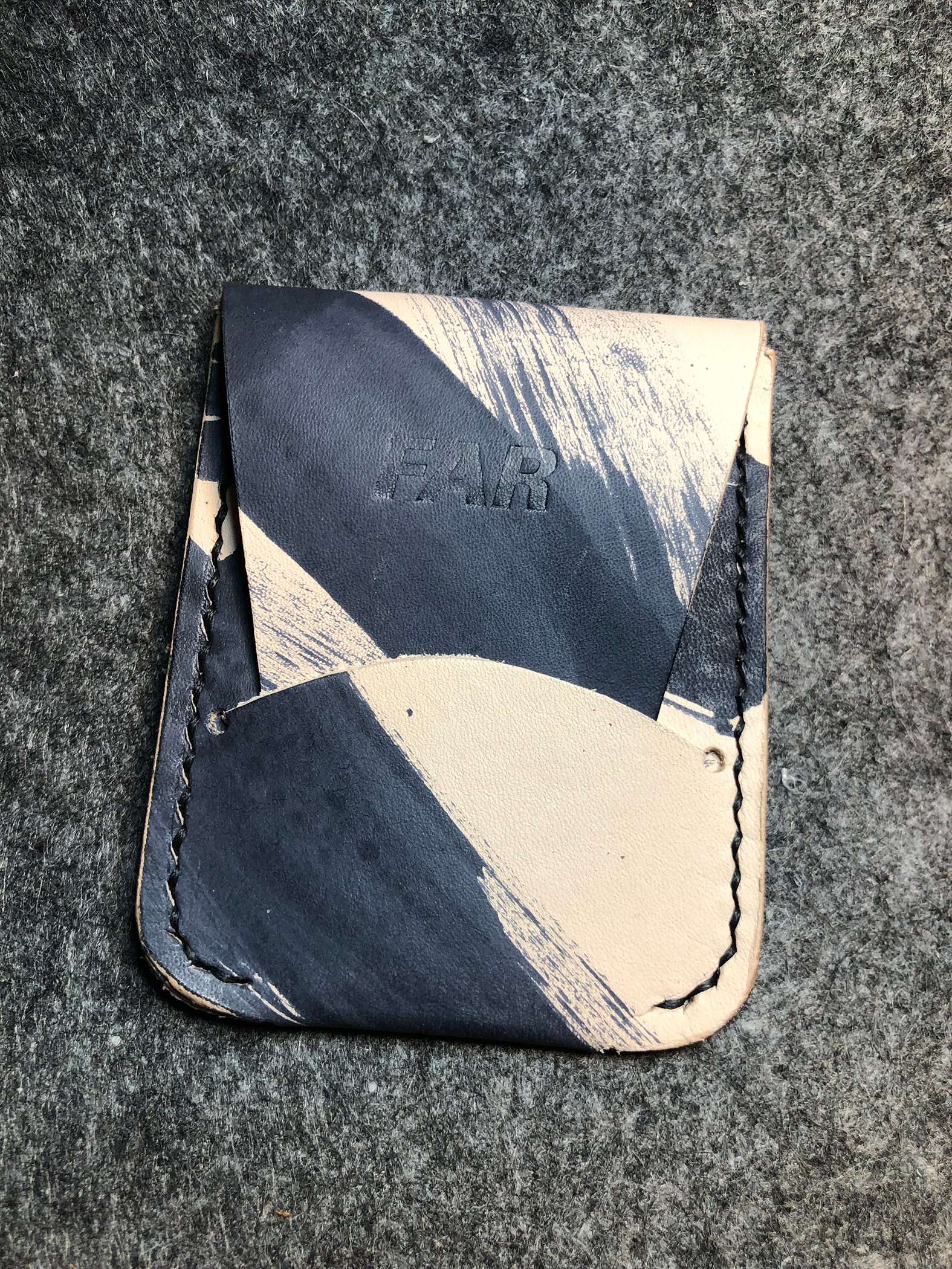 Image of Unique flap leather card wallet
