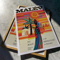 Image 1 of Fly Malev to the Middle East | Mate Andras - 1966 | Travel Poster | Vintage Poster