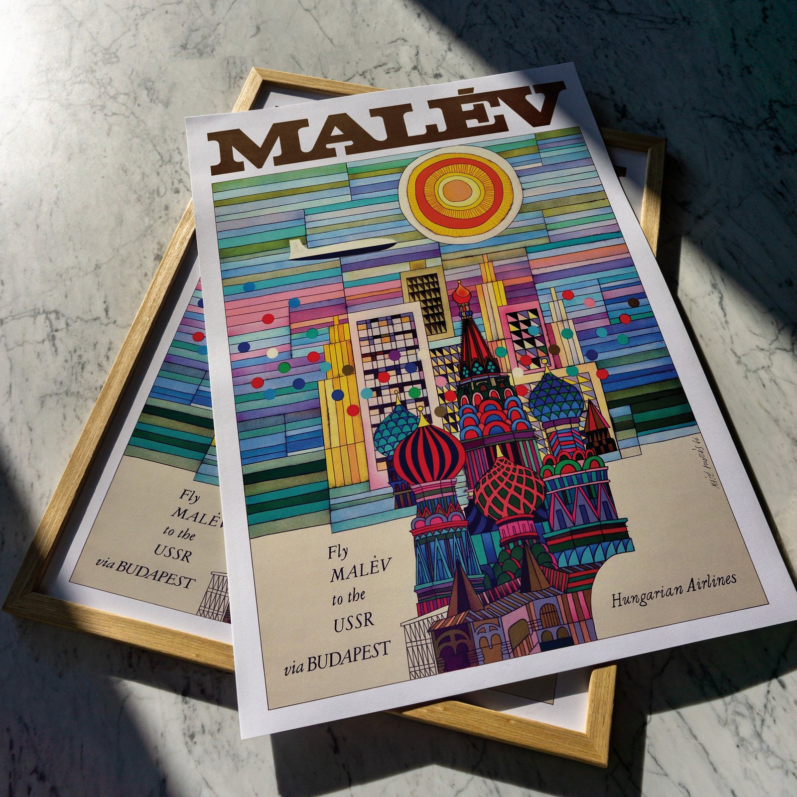 Fly Malev to the USSR | Mate Andras - 1966 | Travel Poster