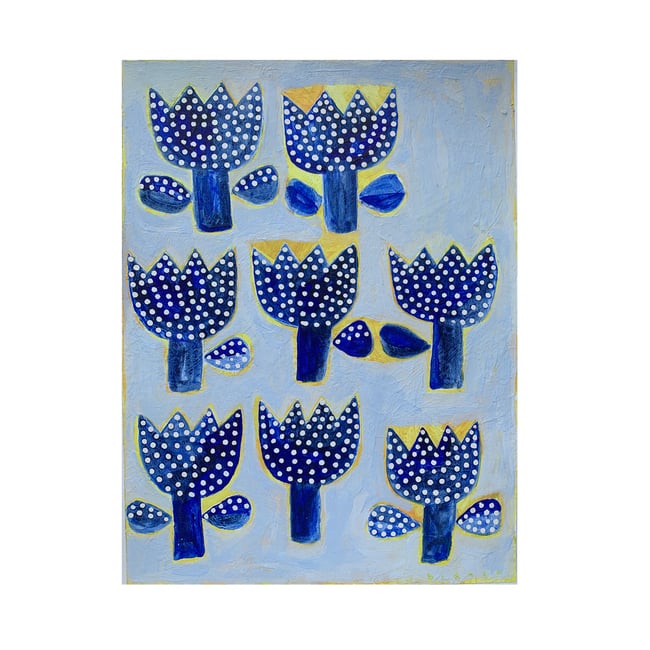 marine tulips ~ work on paper (framed)