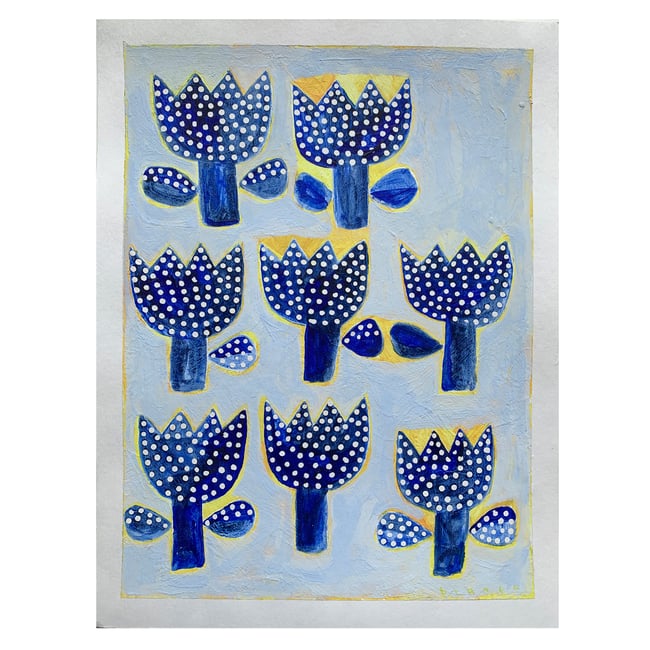 marine tulips ~ work on paper (framed)