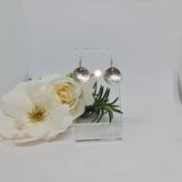 Image 3 of Sterling Silver Earrings - Delicately hammered finish  (SJ006)