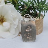 Image 3 of Silver and Hand Carved Golden Labradorite Pendant - Delicate finish (SJ007)