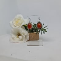 Image 3 of Silver and Carnelian Drop Earrings- (SJ010)