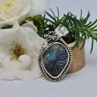 Image 1 of Silver and Blue Labradorite Pendant - (SJ012)