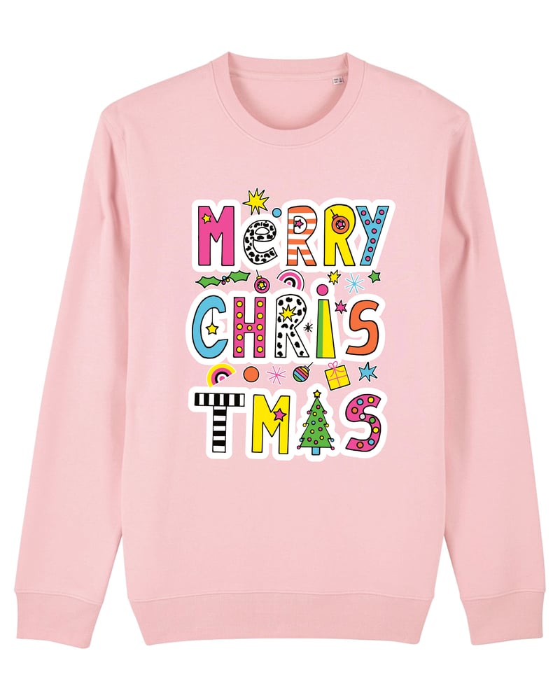 Image of Pink Merry Christmas Sweatshirt
