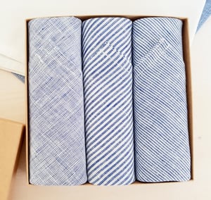Image of Blue Linen Men's Handkerchiefs 
