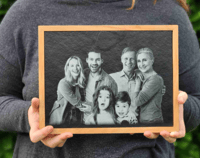 Image 2 of Personalised Engraved Slate With Wooden Frame 