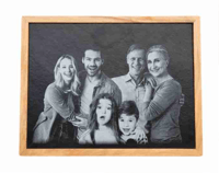 Image 1 of Personalised Engraved Slate With Wooden Frame 