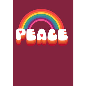 Image of PEACE - PACK OF FIVE A6 greeting cards with envelopes