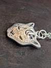 The Witch's Familiar recycled silver cat pendant