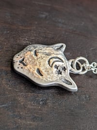 Image 2 of The Witch's Familiar recycled silver cat pendant