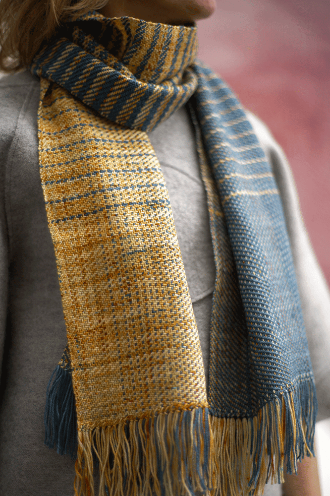 Image of Ocean Blue & Gold Graduated Scarf
