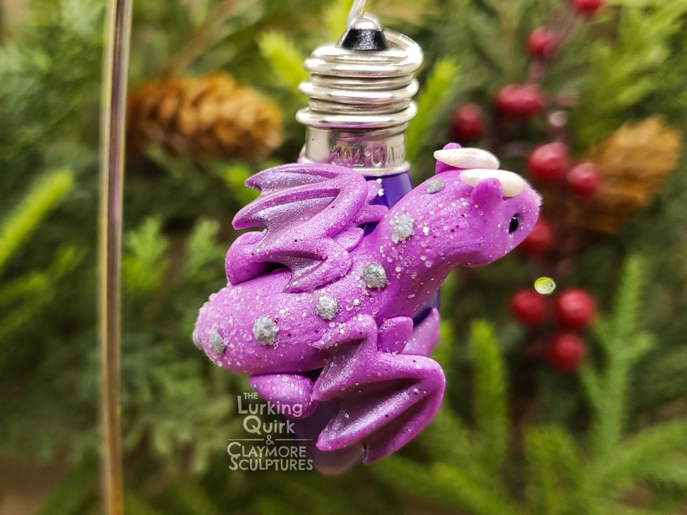 Sugar Plum Themed Dragon Christmas Ornament