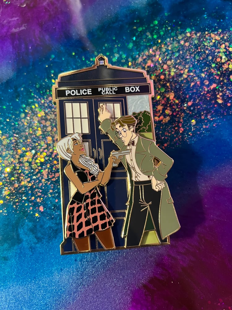 Image of Tardis pins: Let’s Kill Hitler Extras 