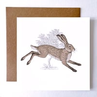 Image 1 of RUNNING HARE BLANK CARD