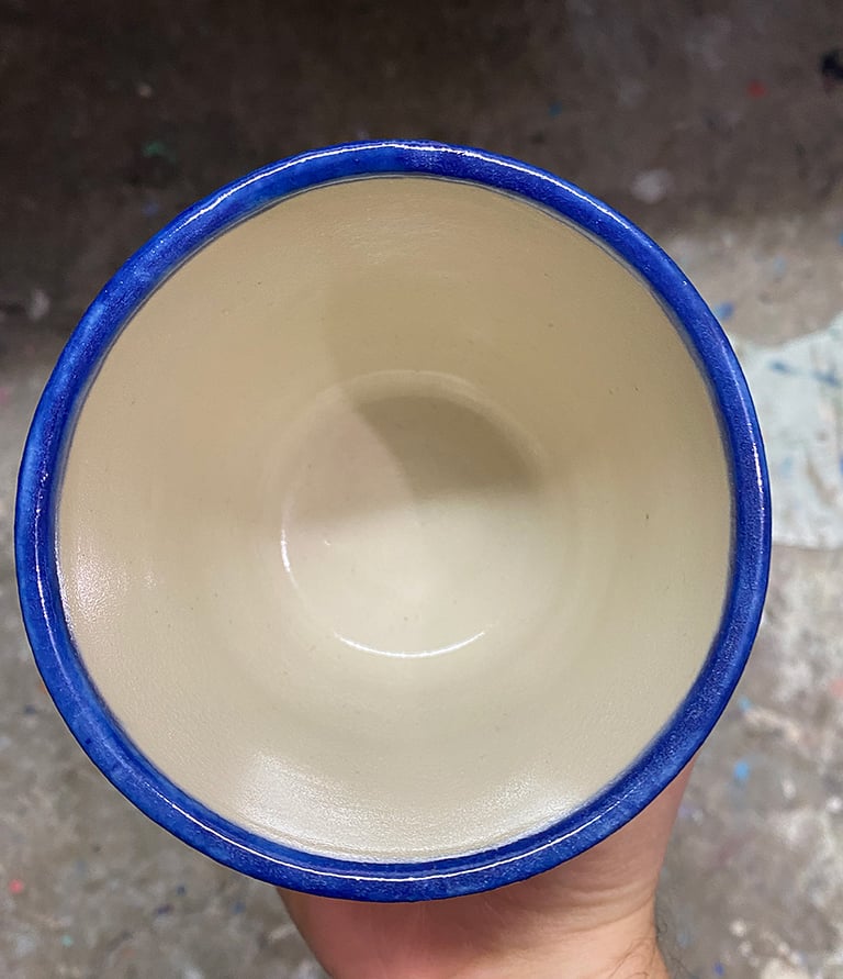 BLUE CUP CERAMIC SNACK BOWL Image 4