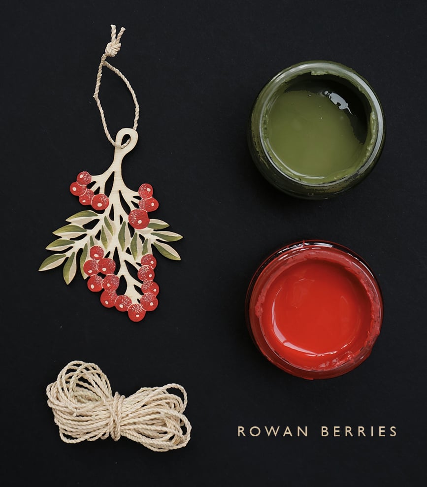 Image of Rowan Berries - Wooden Decoration 2023