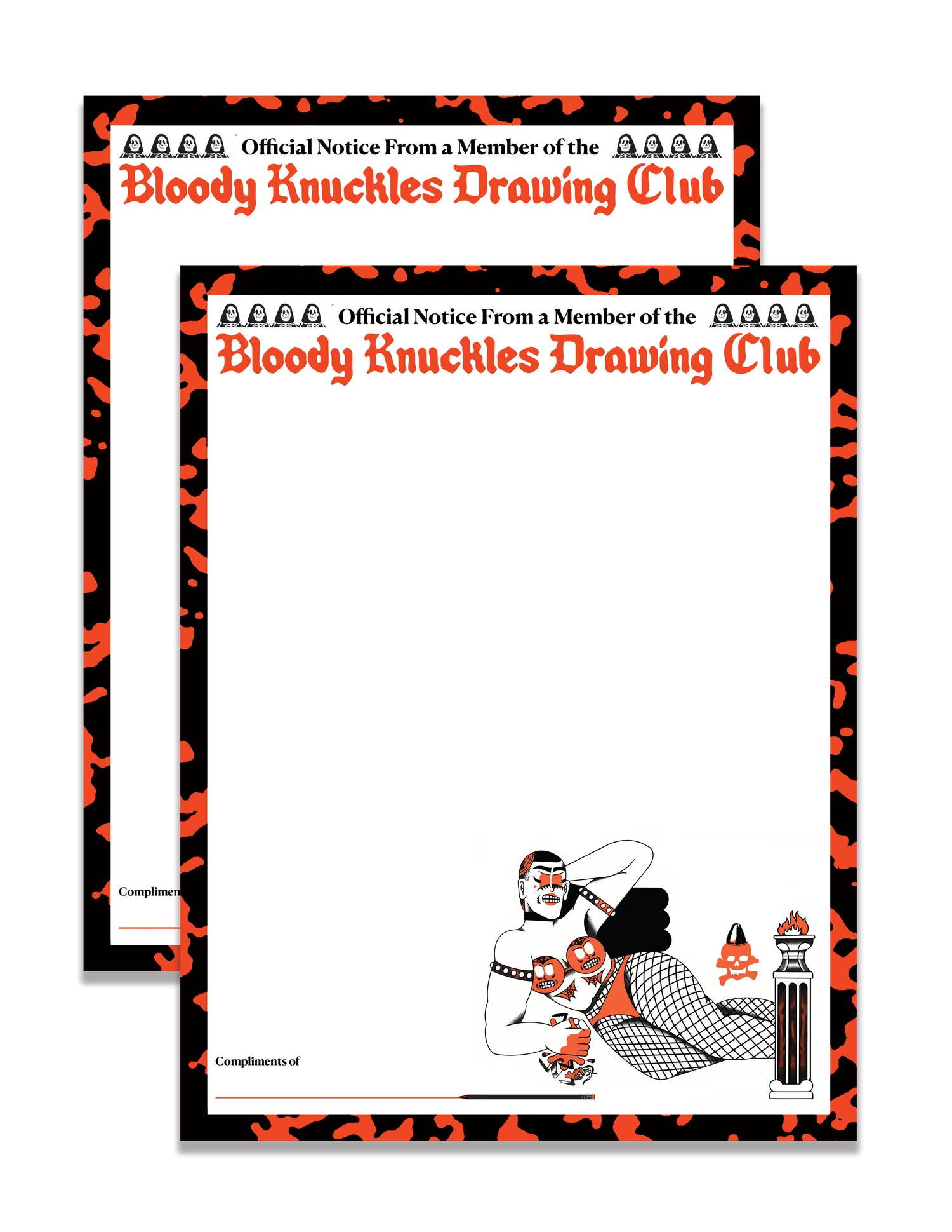 Bloody Knuckles Drawing Club Stationary 