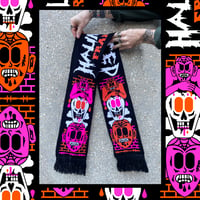 Image 2 of Haunted Skull Stack Knit Scarf