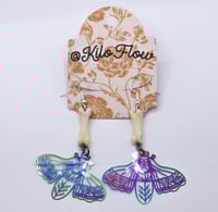 Image 3 of Coyote Toe Bone Rainbow Cicada Earrings
