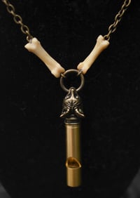 Image 1 of Coyote Toe Bone Self Defense Whistle Necklace