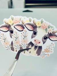 Floral Cow Sticker