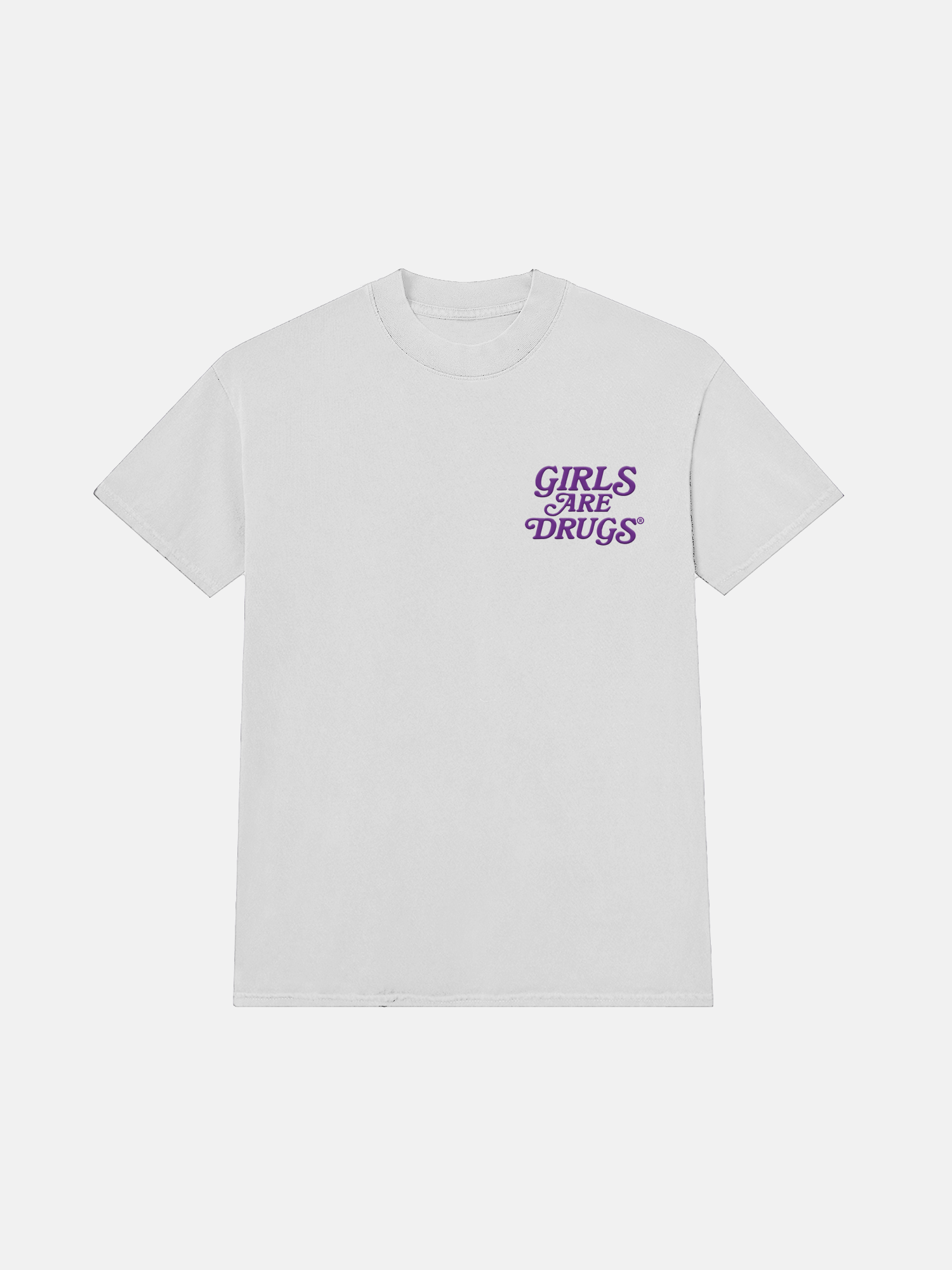 Image of GIRLS ARE DRUGS® TEE - WHITE / PURPLE