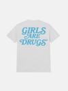 GIRLS ARE DRUGS® TEE - WHITE / SKY BLUE