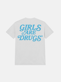 Image 1 of GIRLS ARE DRUGS® TEE - WHITE / CAROLINA BLUE