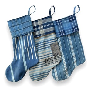 Image of CHRISTMAS STOCKINGS - INDIGO TRIO