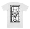 BLACK AND WHITE STAINED GLASS WINDOW T SHIRT WHITE