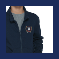 Image 2 of OKCS Pocket "Crest" 50/50 Blend Full Zip Mock Neck Sweater (PRE-ORDER)