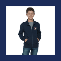 Image 1 of OKCS Pocket "Crest" 50/50 Blend Full Zip Mock Neck Sweater (PRE-ORDER)