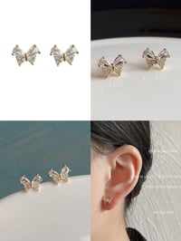butterfly ear studs 锆石蝴蝶耳钉